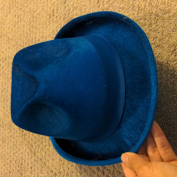 Other - Men's Royal Blue Velvet Fedora Hat